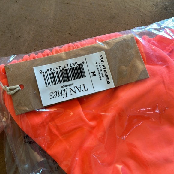 Tan Lines by Sivan Ayla - neon orange bikini- SZE M - tie sides ( approx SZ 4-6) - Picture 3 of 6